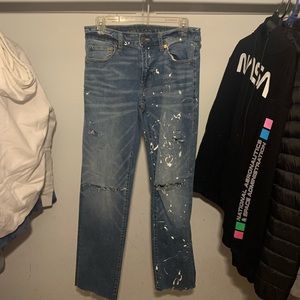 Custom paint splatter jeans